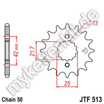 Звезда передняя #530 Sunstar под мотоциклы Kawasaki,Cagiva Suzuki, Yamaha (JTF513, JTF519)
