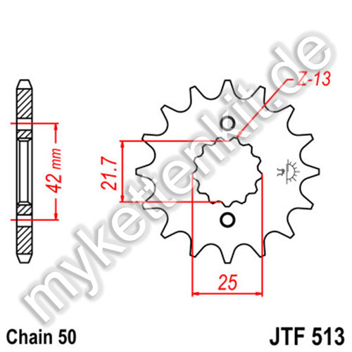 Звезда передняя #530 Sunstar под мотоциклы Kawasaki,Cagiva Suzuki, Yamaha (JTF513, JTF519)